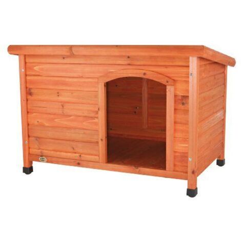 Trixie – Niche a toit plat pour chien – Dimensions M: 85 × 58 × 60 cm – Brun – Environnement extérieur