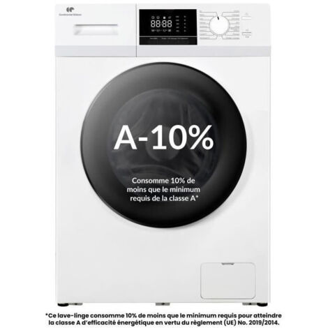 Lave-linge hublot - CONTINENTAL EDISON - CELL10140W3 - 10kg - Moteur induction - 60 cm - 1400 trs/min - Blanc