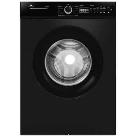 Lave-linge hublot - Pose libre - CONTINENTAL EDISON - CELL812IBP - 8 kg - Induction - 60 cm - 1200 trs/min - Noir mat
