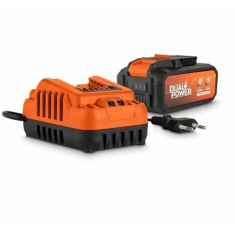 Batterie et chargeur - Dual Power - POWDP90640 - Batterie 2,5Ah/5,0Ah de 2x20V et chargeur - Outils de bricolage sans Fil (1/4)