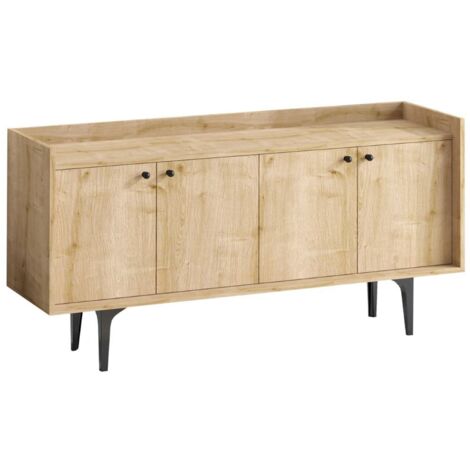CALICOSY - Buffet 4 portes décor chêne L150 cm - NAVI (1/5)