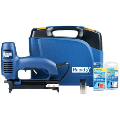 Rapid – Agrafeuse-cloueuse électrique pour bois dur – Compatible agrafes n°53 de 8 à 20 mm – 540 agrafes et 750 pointes inclus – 10642912