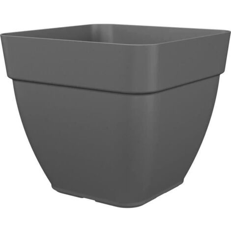 Pot a fleurs et plantes carré CAPRI CAMPANA - Plastique - 37x37 cm - Anthracite - ARTEVASI (1/2)