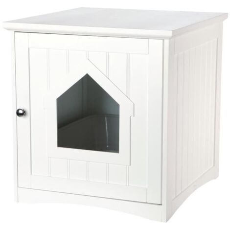 TRIXIE Meuble de toilette pour chat - Blanc - 49 x 51 x 51 cm (1/5)