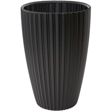 Pot de fleurs GARDEN ID FANCY Ø40 x H58 cm Noir 51L Polyéthylène recyclé (1/5)