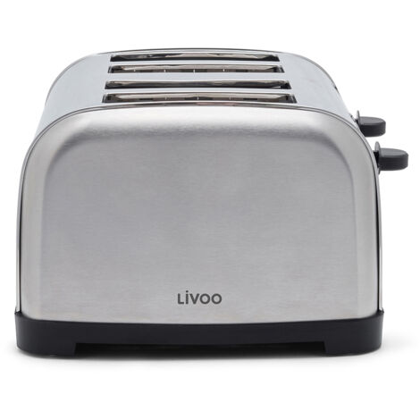 Grille-pain 4 fentes - LIVOO - DOD197 - 1700 W - 2 thermostats indépendants et réglables : 7 niveaux - Acier inoxydable (1/5)