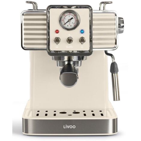 Cafetière expresso 1350W – Pression 15 bars – Buse vapeur pour mousse de lait – Compatible café moulu et dosettes ESE – DOD174C – Livoo (1/5)
