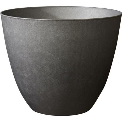 Pot de fleurs Rond Ø 50 cm - EDA - Element - 47,8 L - Intérieur / Extérieur - Ø 48,8 x H. 38,4 cm - Gris Anthracite (1/2)