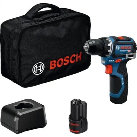 Bosch – Perceuse-visseuse sans fil 12V avec 2 batteries 2.0Ah – Moteur sans balais – Couple 32Nm pour perçage bois et métal – Sac à outils inclus - 12V-32