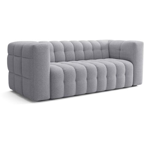 Canapé fixe - 3 places - CHESTER - Tissu Gris clair - 212 x 105 x 76 cm (1/5)