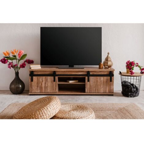 Meuble TV Finori Marrakesch 56A 160 x 50 x 40 cm Chêne Valhalla Oak - Style Industriel (1/5)