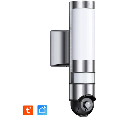 Caméra de surveillance extérieure motorisée 220V – Éclairage LED 1600LM – Vision nocturne 20m – Rotation 350° – WiFi dual-band