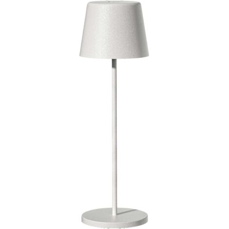Lumisky – Lampe à poser sans fil H38cm – Aluminium blanc – Autonomie 7h – IP54 pour intérieur et extérieur – Variateur blanc chaud 230 lumens