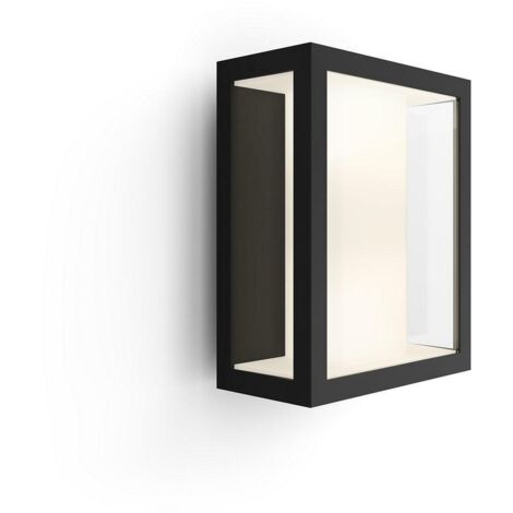 Applique murale extérieure noire – Verre métallique – IP44 – 1200 lm – Compatible Philips Hue – Hauteur 24 cm, Longueur 19 cm, Largeur 11,7 cm - 1743030p7