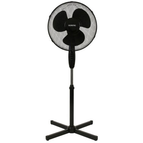 Ventilateur de pied - OCEANIC - 45 W - Ø 41 cm - 3 vitesses - Oscillant - Inclinable - Noir (1/5)