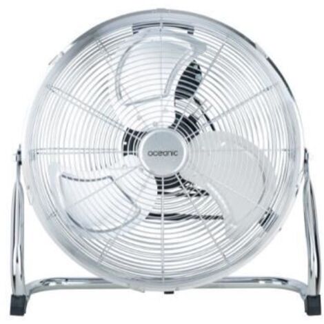 Ventilateur de sol industriel - Ventilateur de circulation d'air - OCEANIC - 120 W - 3 vitesses - Ø 45 cm - Chrome