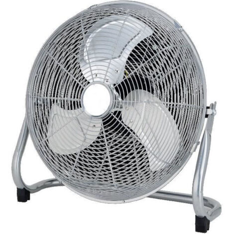 Oceanic – Ventilateur industriel de sol 70W – 3 vitesses – Grille et base en métal chromé – Diamètre 35 cm – Pour espaces confinés