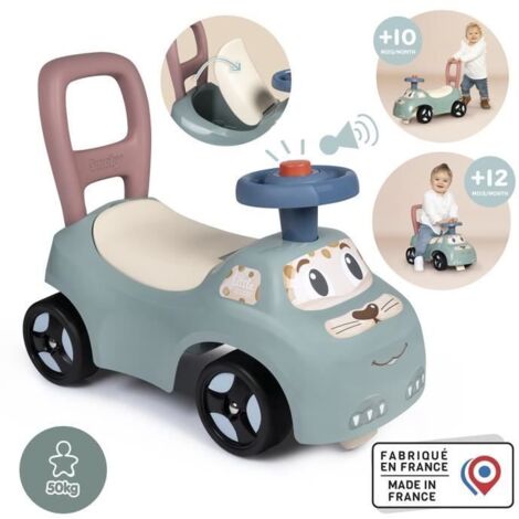 Little Smoby - Porteur Auto - Coffre sous la selle + siege - Klaxon - A partir de 10 mois - Fabrication française