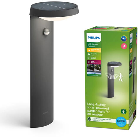 Philips Borne extérieure infrarouge Tyla, énergie solaire, 18W, 4000K, Anthracite (1/4)