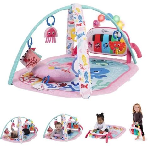 BABY EINSTEIN Tapis de sol éveil bébé fille évolutif 4-en-1 -Kickin' Tunes- jouet piano, arche jouets sensoriels, multilingue (1/5)