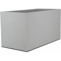Jardinière rectangulaire en polypropylène 100% recyclable – Double parois avec système de rétention d'eau – Capacité 33L – 59x29,5x33,5 cm – Riviera