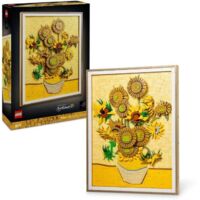 Tableau mural 3D Vincent van Gogh – Les Tournesols – 2615 pièces – Pétales orientables – Kit de construction pour adultes – Lego