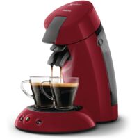 Philips – Cafetière à dosettes SENSEO Original – Technologie Booster d'arômes – Crème onctueuse – 28% plastiques recyclés – Rouge