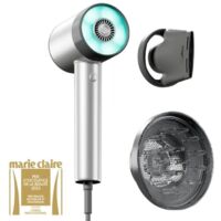 Sèche-cheveux AirLight Pro 240 W – Technologie infrarouge pour séchage rapide – Préserve l'hydratation des cheveux – Argent métal gris