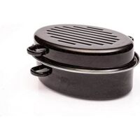 Cocotte roaster 42 cm – Acier carbone émaillé noir – Compatible tous feux – Capacité 11 L pour plats savoureux – Baumalu
