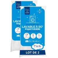 Lot de 2 Proteges matelas Bébé - 60x120 cm - Alese Imperméable et Micro Respirante - Lavable a 90°C - Souple et Silencieux