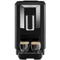 Continental Edison – Cafetière à dosettes expresso broyeur 19 bar – 1450 W – Noir – Préparation expresso, lungo, americano – Compacte et réglages personnalisés