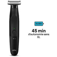 Tondeuse hybride BRAUN Series X XT3100 pour visage avec lame flexible 4D, étanche, 3 sabots - Homme