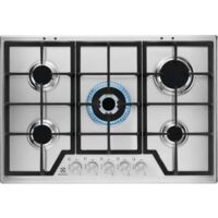 Electrolux – Plaque de cuisson à gaz 5 foyers – Brûleur multi couronne 4000W – Grilles en fonte – 74,4 x 51 cm – Inox