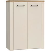Meuble de rangement - Décor Sable & chene - L86,3 x P41,3 x H118,3 cm - NELLEKE