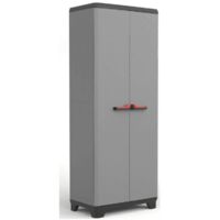 Keter – Armoire de jardin 38 x 39 x 173 cm – 2 portes – 3 étagères réglables – Résistante aux intempéries – Poids max par étagère 15kg