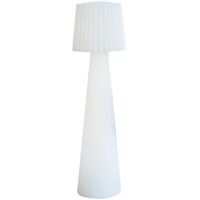 Lumisky – Lampadaire LED extérieur sans fil – Multicolore dimmable – Abat-jour ondulé – Autonomie 12h – IP44 – H110 cm