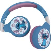 LEXIBOOK - Casque 2 en 1 Disney Stitch - Sans-fil Bluetooth 5.0 ou câble audi - Batterie rechargeable longue-durée - Bleu
