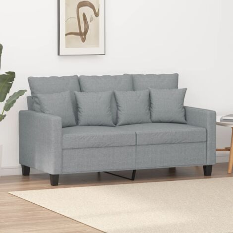 vidaXL Divano a 2 Posti Grigio Chiaro 120 cm in Tessuto