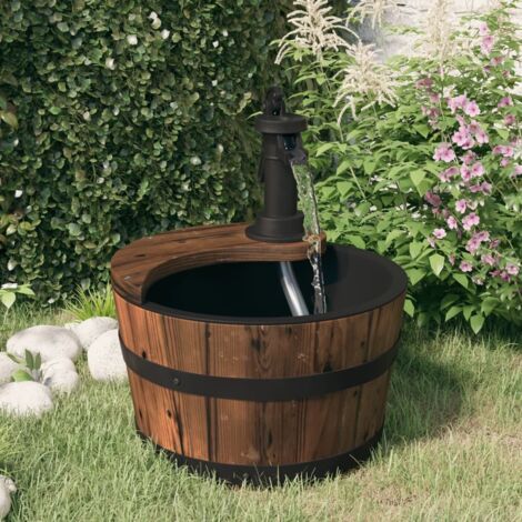 Fontana d'Acqua con Pompa 28x28x34,5 cm Legno Massello di Abete vidaXL