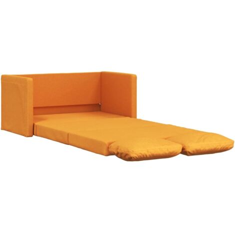 vidaXL Divano Letto da Terra 2 in 1 Giallo Scuro 112x174x55 cm Tessuto