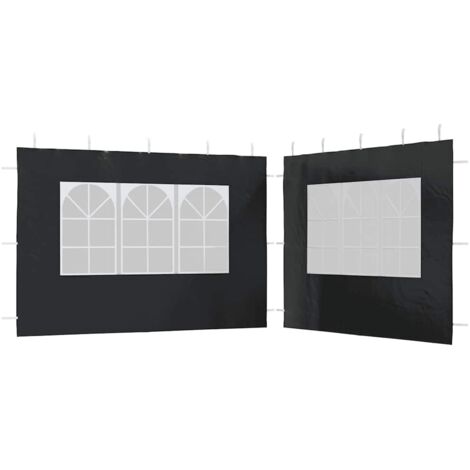 Parete per Tendostruttura in PE 2pz con Finestra Antracite vidaXL