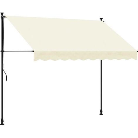 vidaXL Tenda da Sole Retrattile Crema 300x150 cm in Tessuto e Acciaio