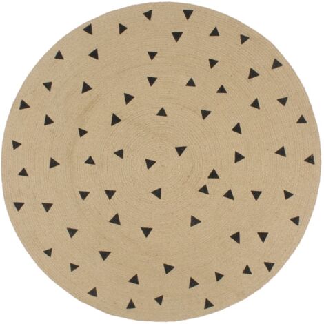 Tappeto Lavorato a Mano in Juta con Stampa a Triangoli 150 cm vidaXL