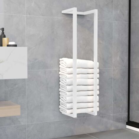 Portasciugamani Bianco 25x20x95 cm in Acciaio vidaXL