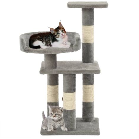 Albero per Gatti con Tiragraffi in Sisal 65 cm Grigio vidaXL