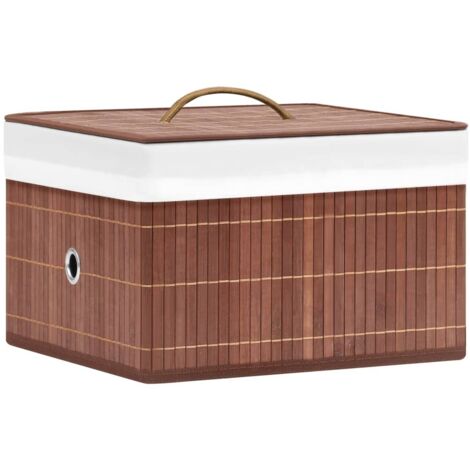 Scatole Portaoggetti 4 pz in Bambù Marroni vidaXL