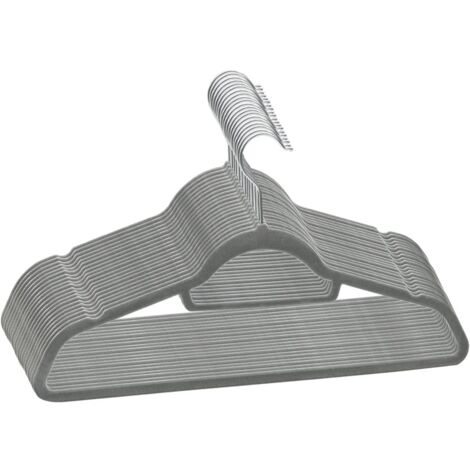 Set Appendiabiti 20 pz Antiscivolo Grigio in Velluto vidaXL