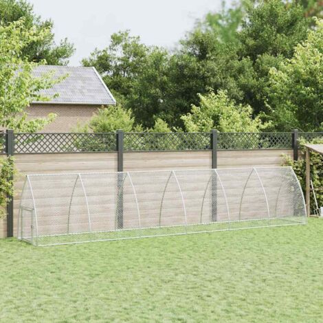 Gabbia per Polli Argento 600x105x120 cm in Acciaio Zincato vidaXL