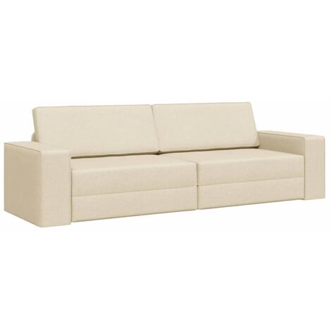 Divano-letto da pavimento Crema 245 x 78 x 77 cm Tessuto vidaXL