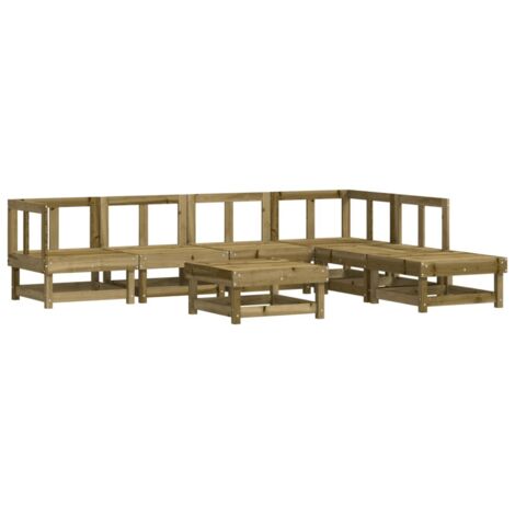 Set Salotto da Giardino 7 pz in Legno Impregnato di Pino vidaXL
